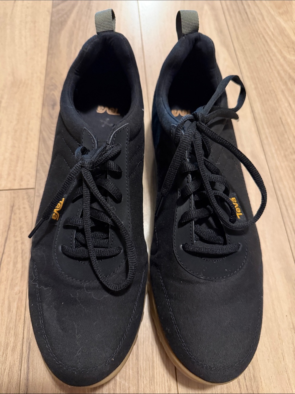 Teva Men's Black Canvas Lace-Up Sneakers with Gum Sole